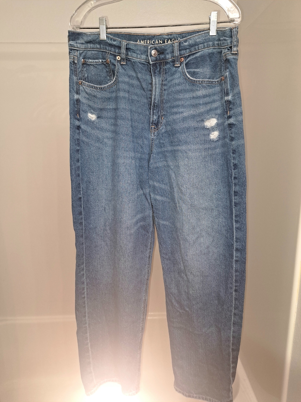 American Eagle Outfitters Baggy Straight Leg Jeans - Light Blue